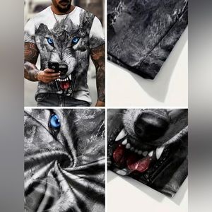 🔥New men’s fierce wolf 3D print T-shirt 🔥